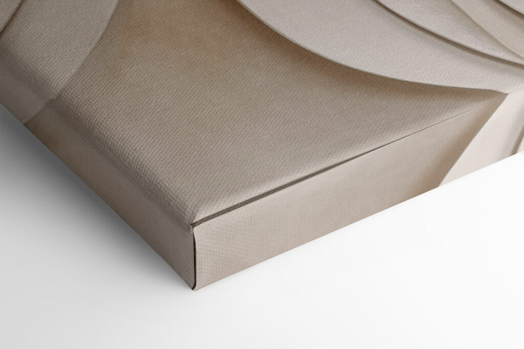 Collage of white and brown wavy shapes