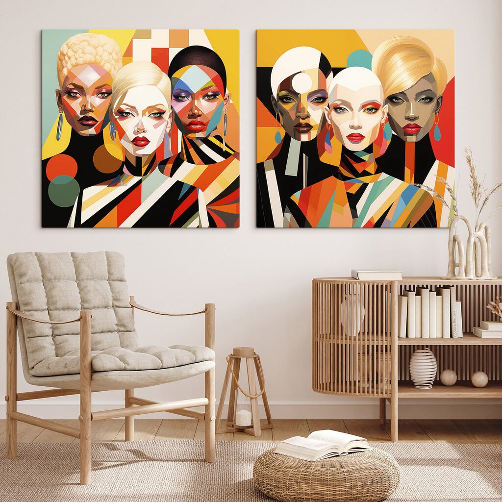 Collage of women with different colors