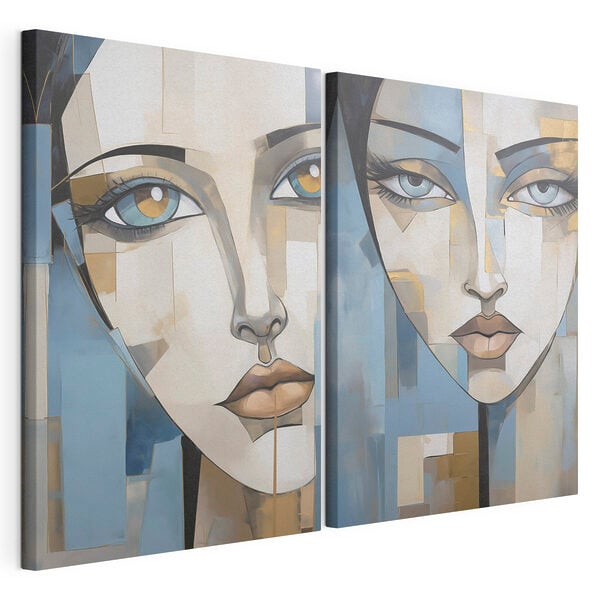 Lámina modular sobre lienzo Lámina modular sobre lienzo Cuadro que representa el rostro de una mujer (SKU: m30859)