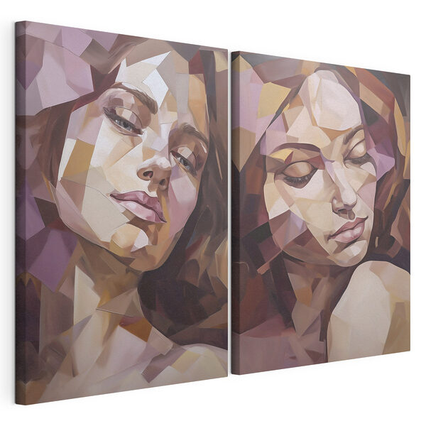 Lámina modular sobre lienzo Collage del rostro de una mujer