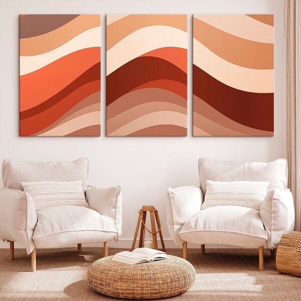 Flowing waves of warm colors
