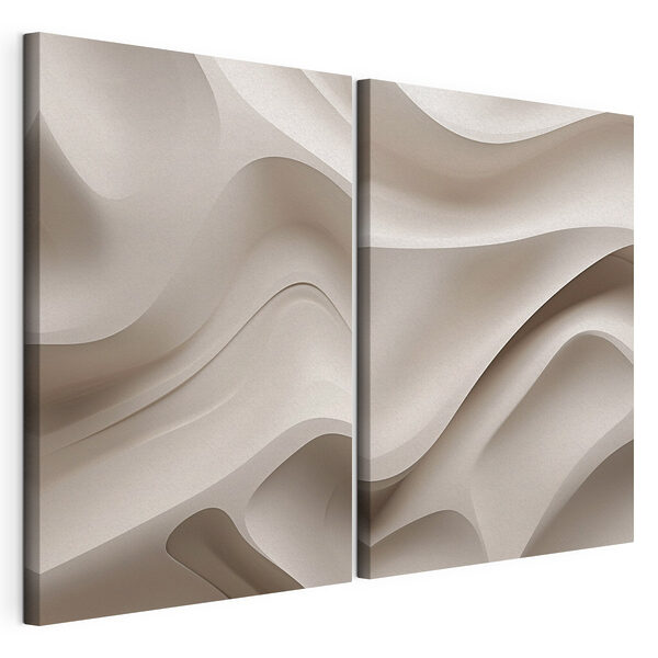 Lámina modular sobre lienzo Lámina modular sobre lienzo Curvas suaves en tonos neutros (SKU: m30869)