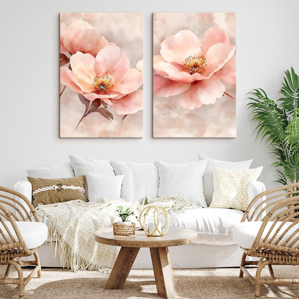 Delicate blooms in soft pastel hues
