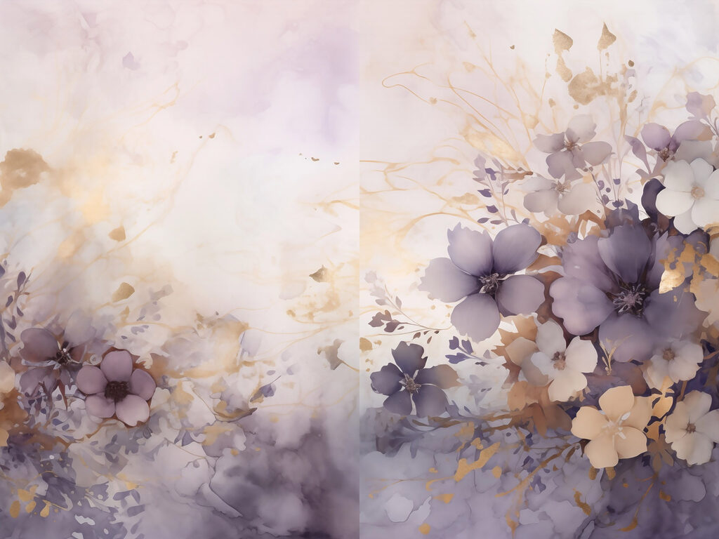Painting of flowers on a white background