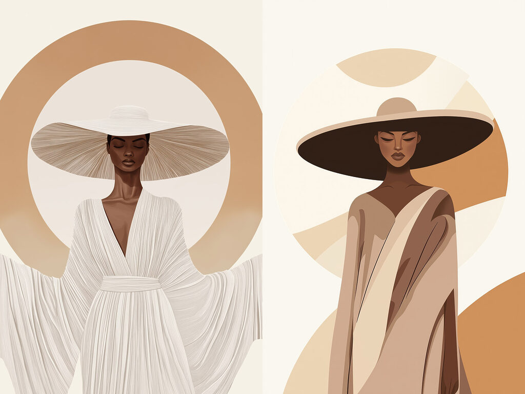Woman wearing a hat and a robe