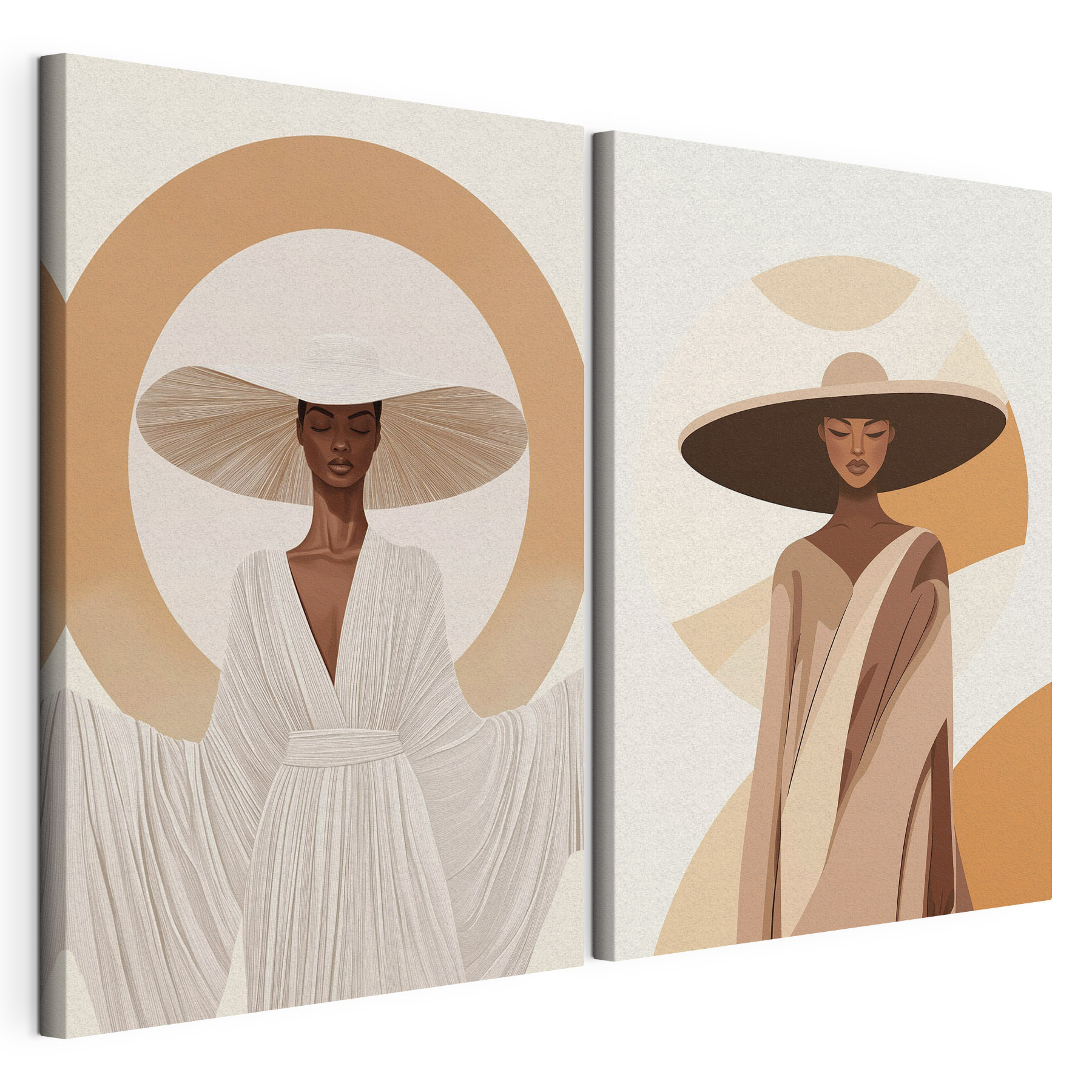 Woman wearing a hat and a robe