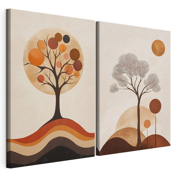 Lámina modular sobre lienzo Lámina modular sobre lienzo Dos imágenes de árboles (SKU: m30880)