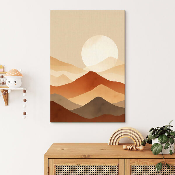Cuadros El sol sobre una montaña