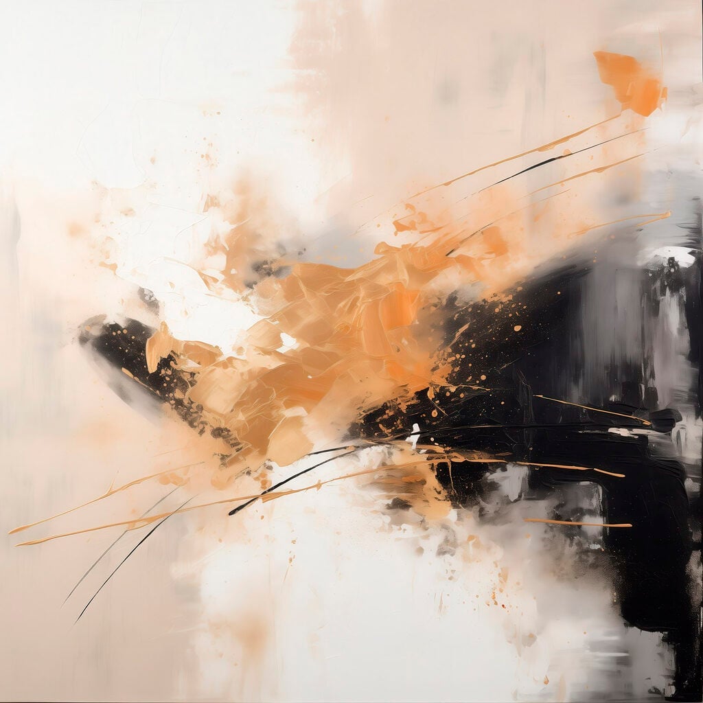 Painting of a black and white wall