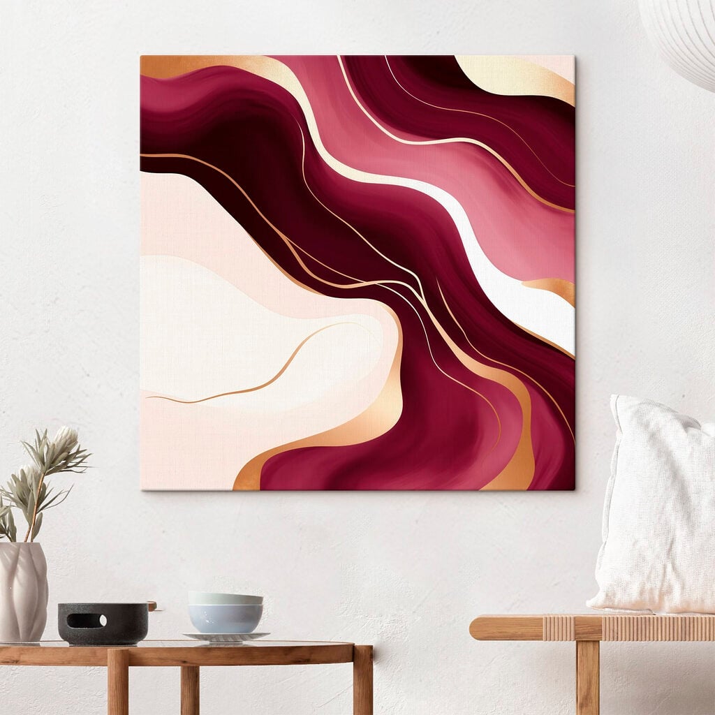 Flowing curves in warm hues