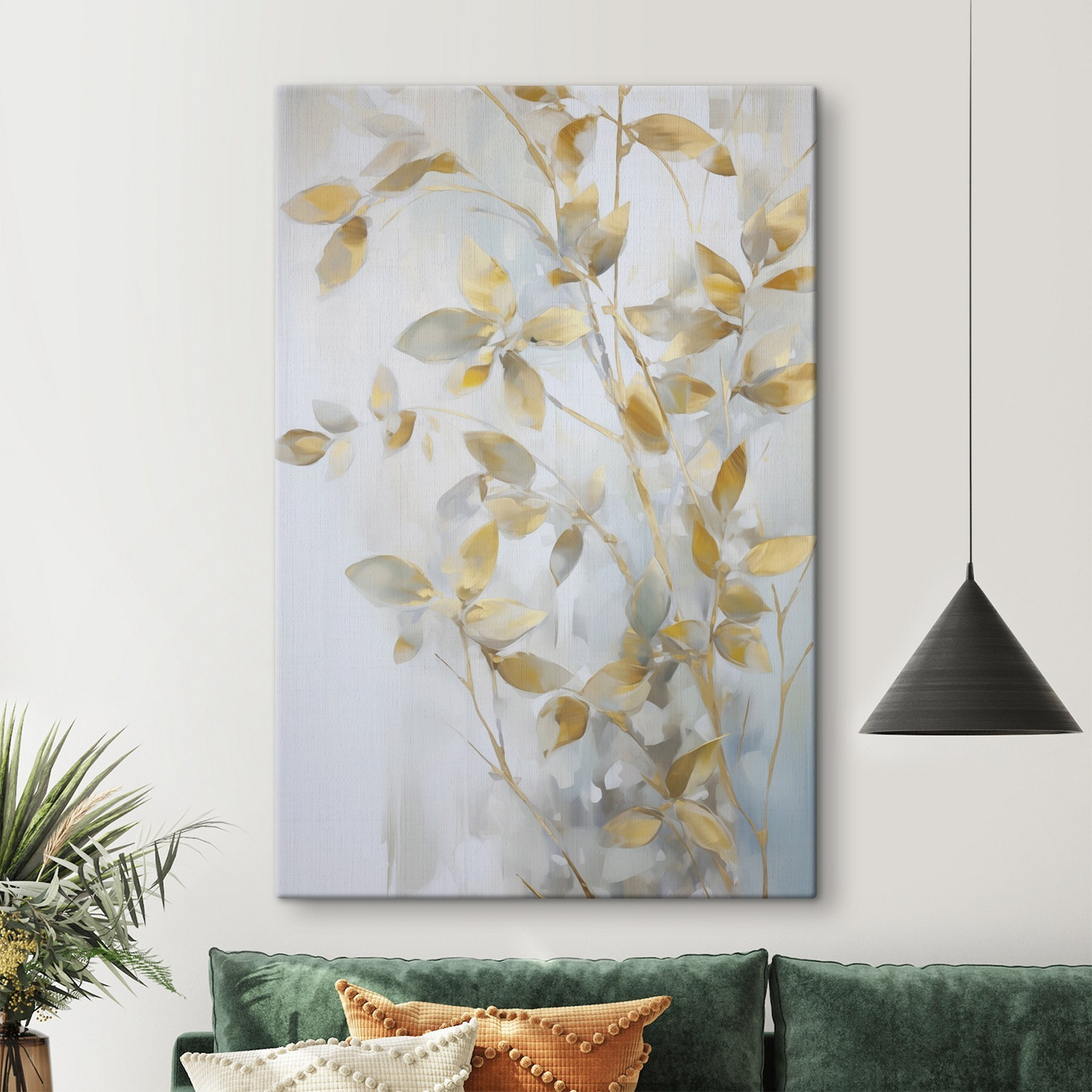 Painting of a branch with leaves