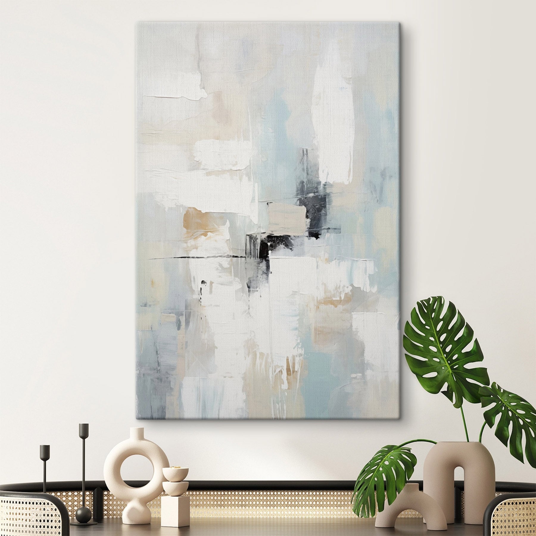 Painting of white and blue