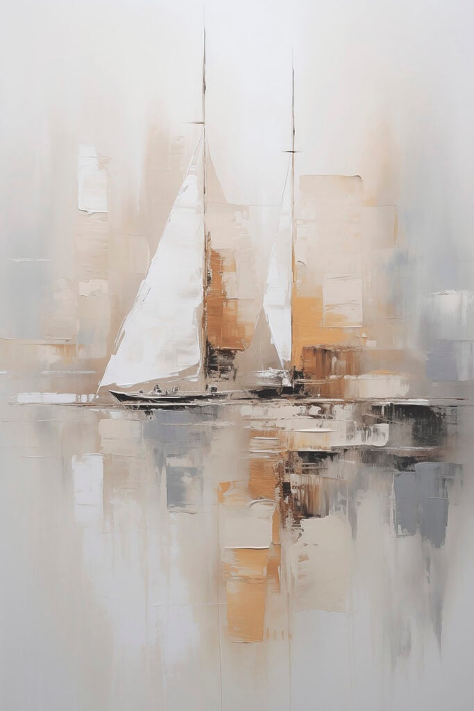 Painting of a sailboat in the water