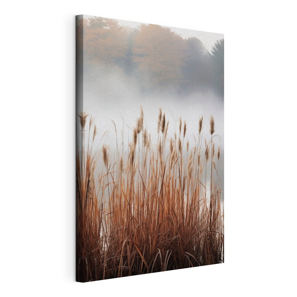 Tall grass with fog in the background