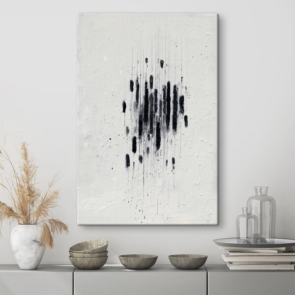 Cuadros Pintura negra sobre una superficie blanca