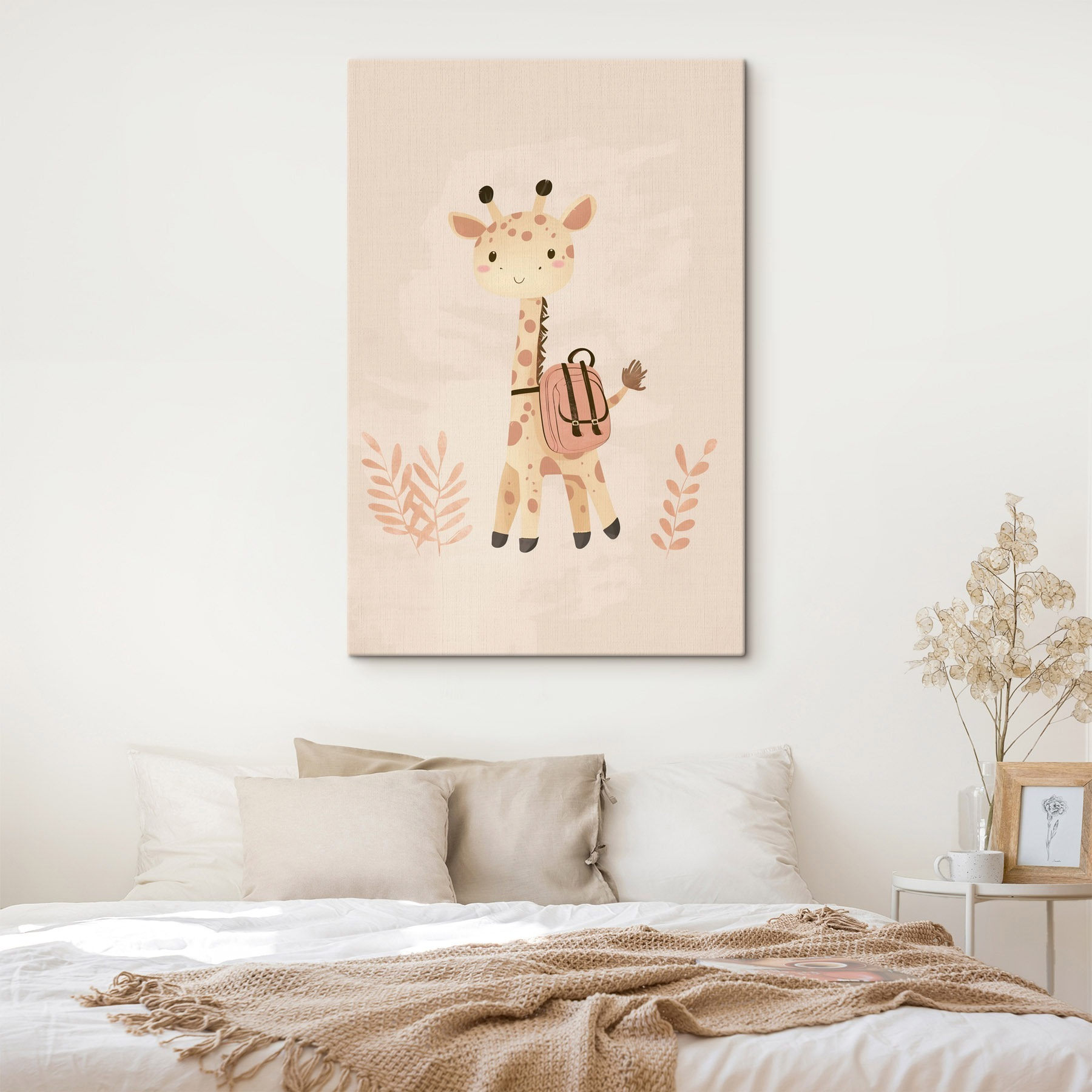 Giraffe with a backpack