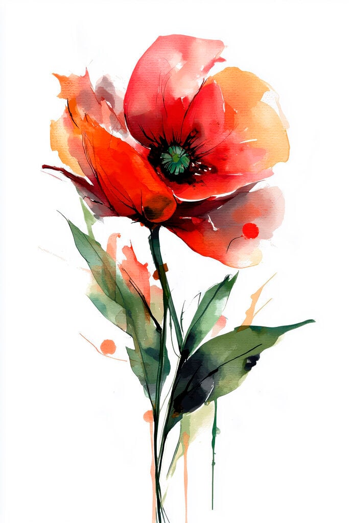 Watercolor painting of a flower