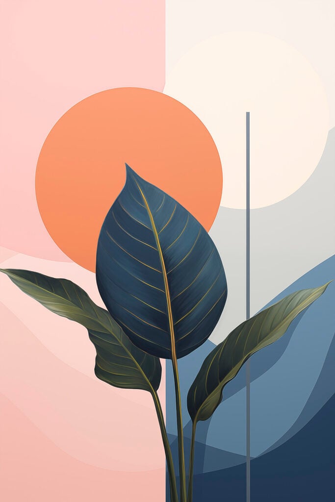 Leaf with a colorful background