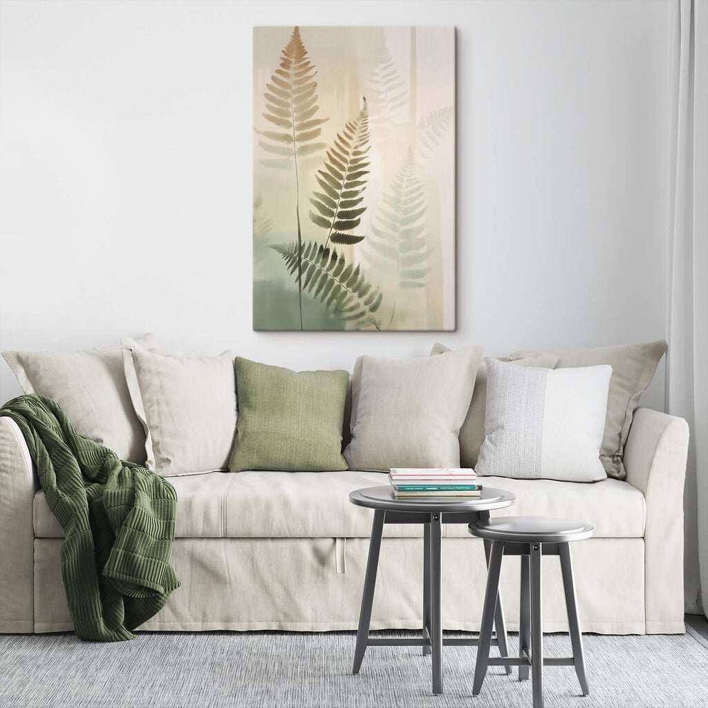 Fern leaves on a white background