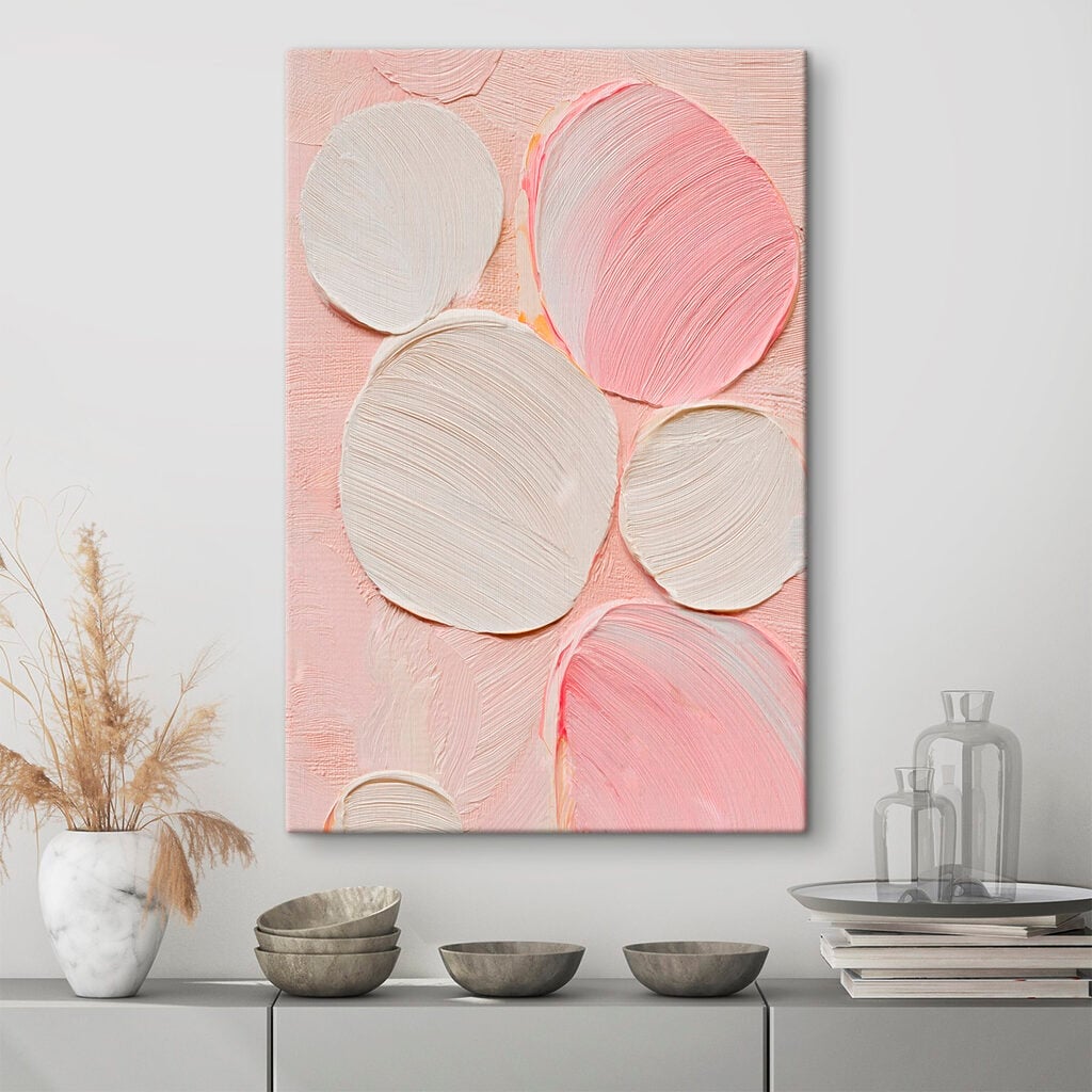 Group of white and pink circles