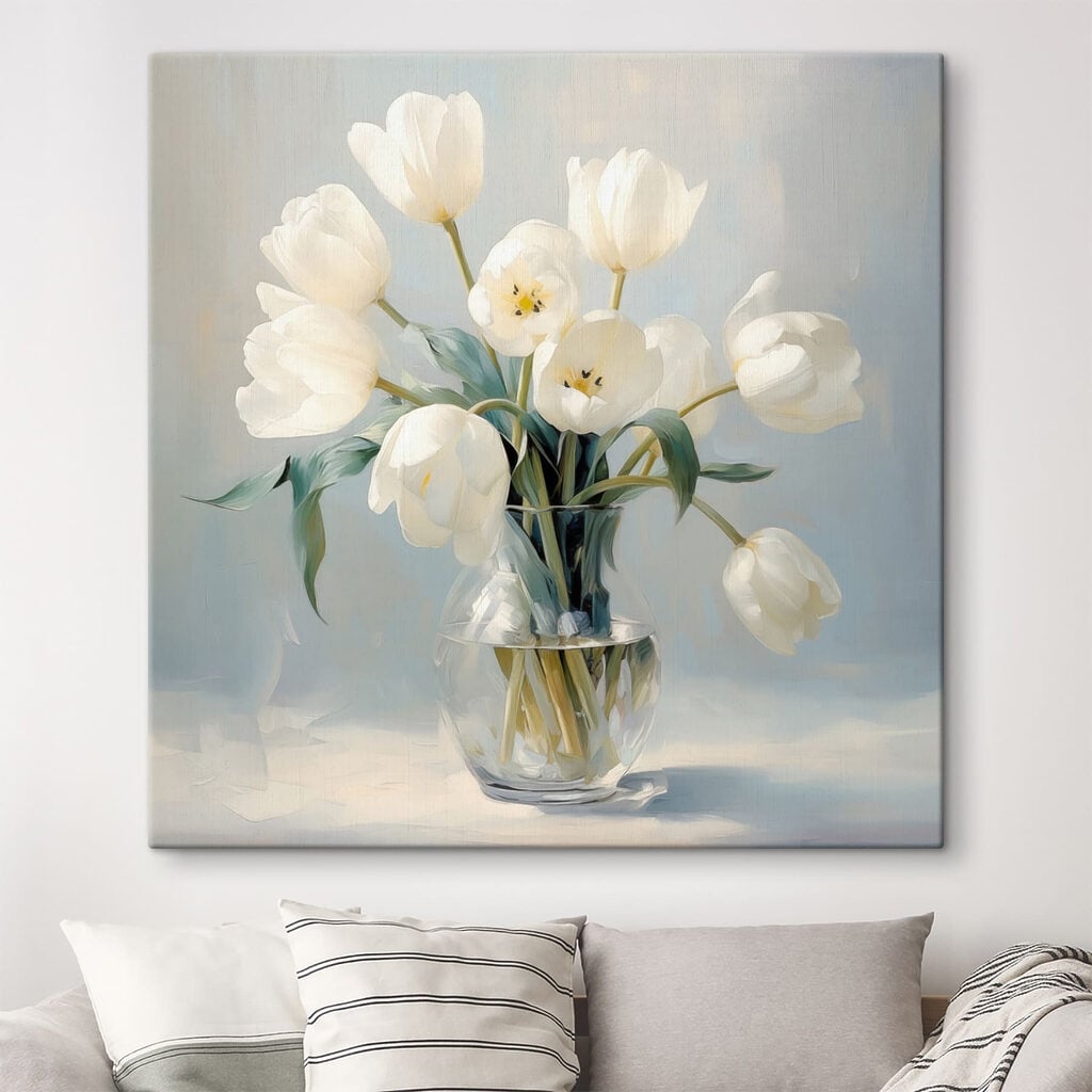Vase of white flowers