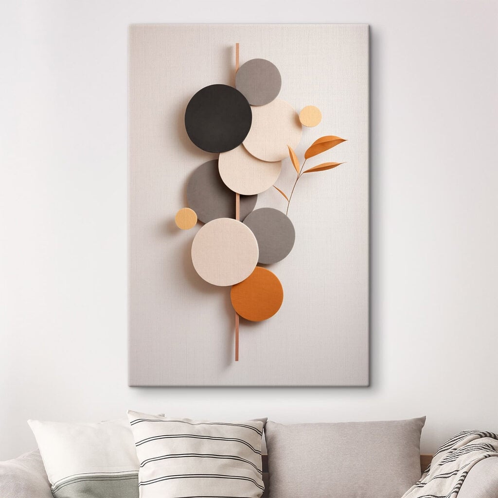 Group of circles with a leaf on a stick