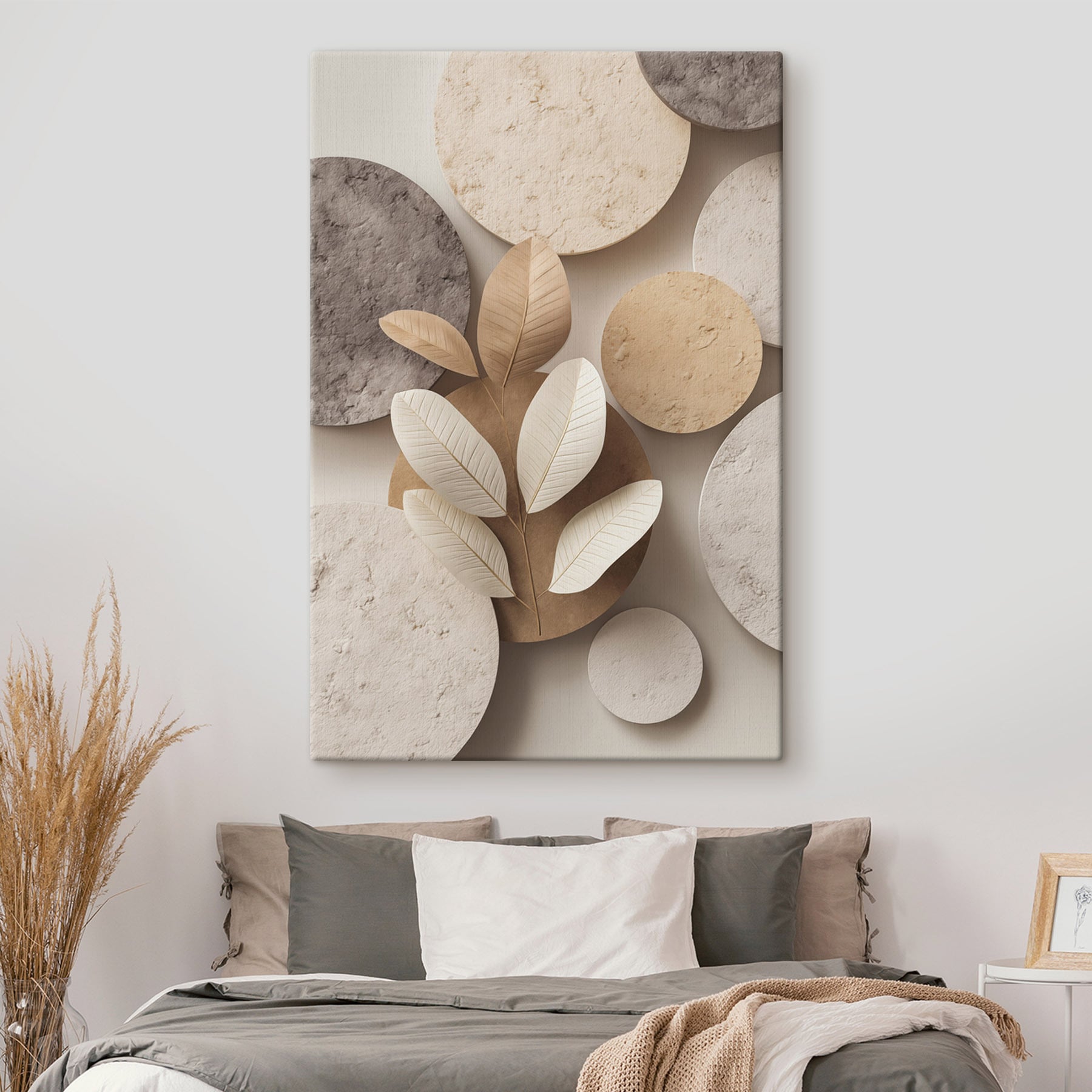 Group of round circular objects with leaves