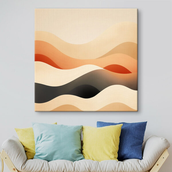 Cuadros Cuadros Suaves ondas de colores cálidos (SKU: s48880)