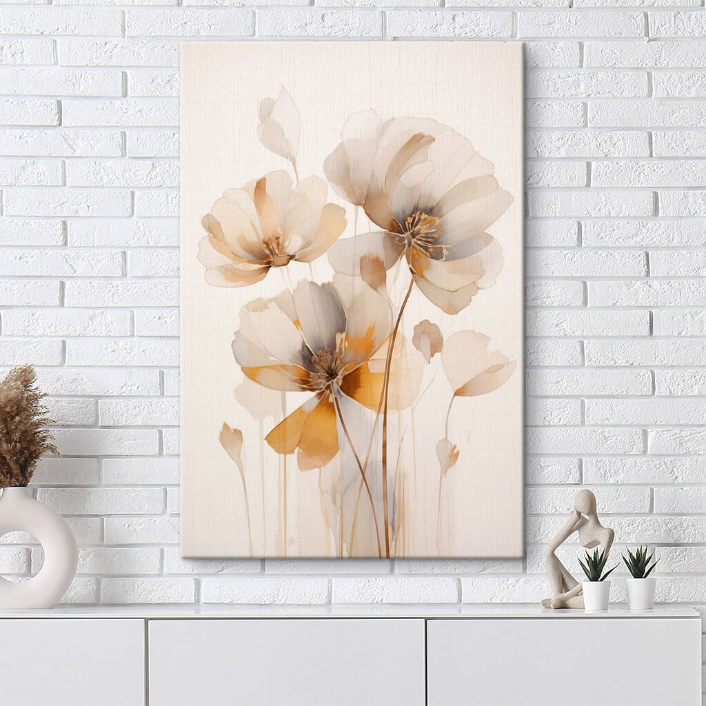Painting of flowers on a white background