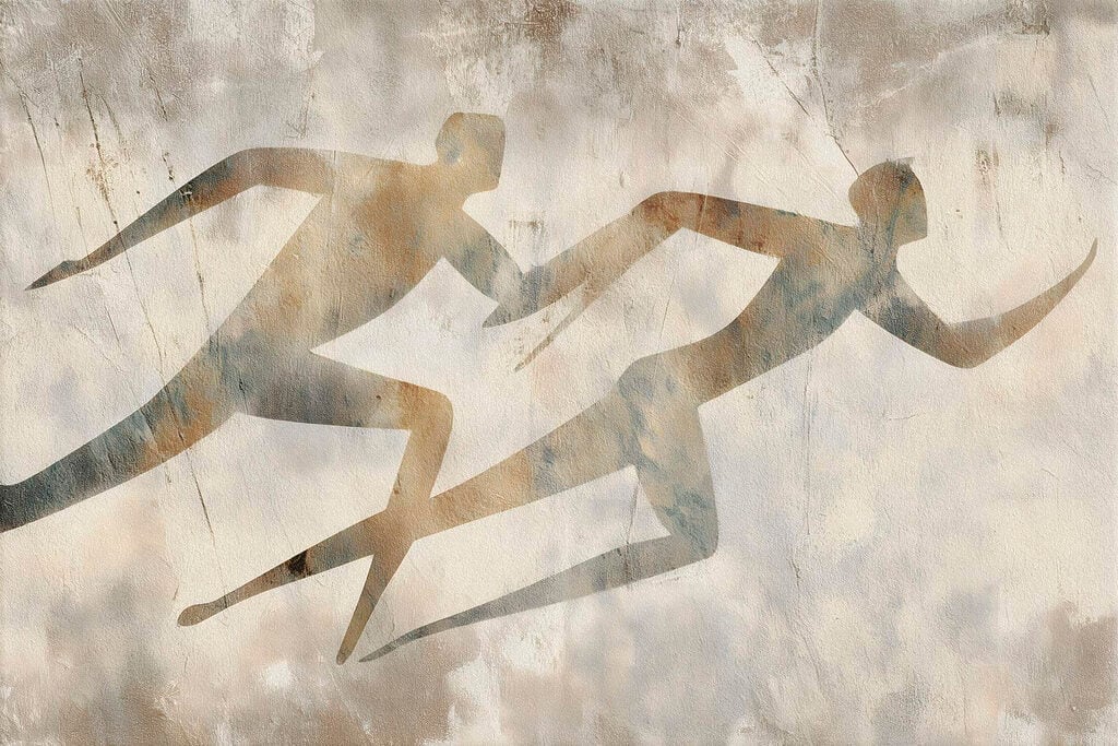 Drawing of a running man