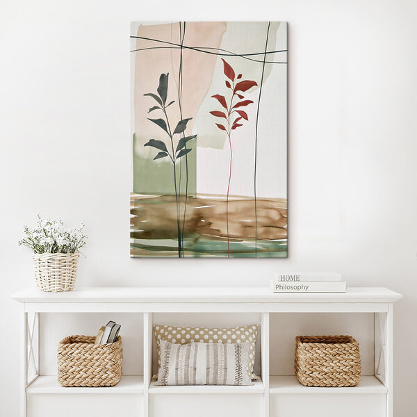 Painting of leaves and a plant