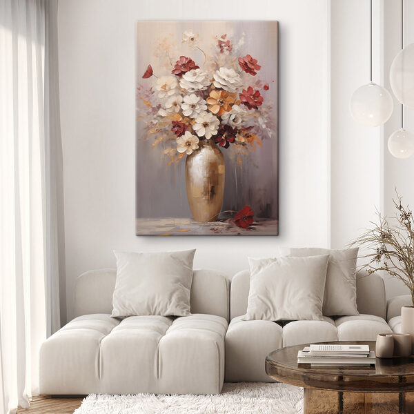 Painting of flowers in a vase