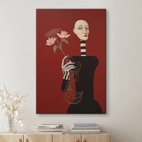 Cuadros Cuadros Cuadro de una mujer con flores en la mano (SKU: s49190)
