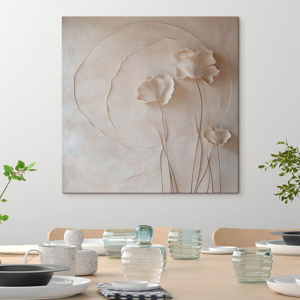 Cuadros Cuadros Flor blanca en una pared (SKU: s49211)
