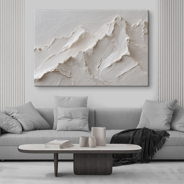 Cuadros Cuadros Montaña blanca con unas cuantas capas de nieve (SKU: s49215)