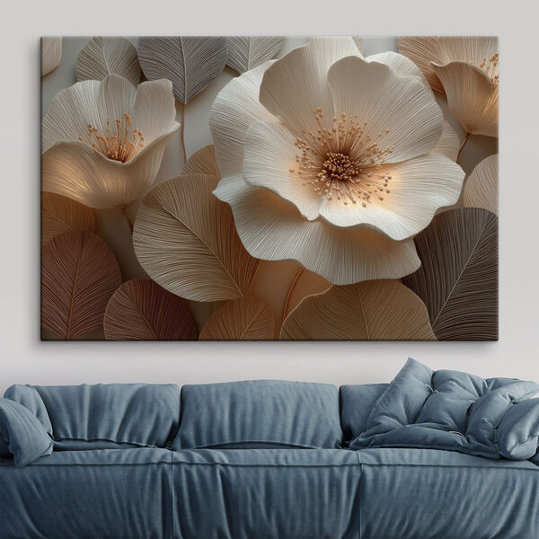Cuadros Cuadros Ilustración con un intrincado diseño de flores y hojas (SKU: s49218)