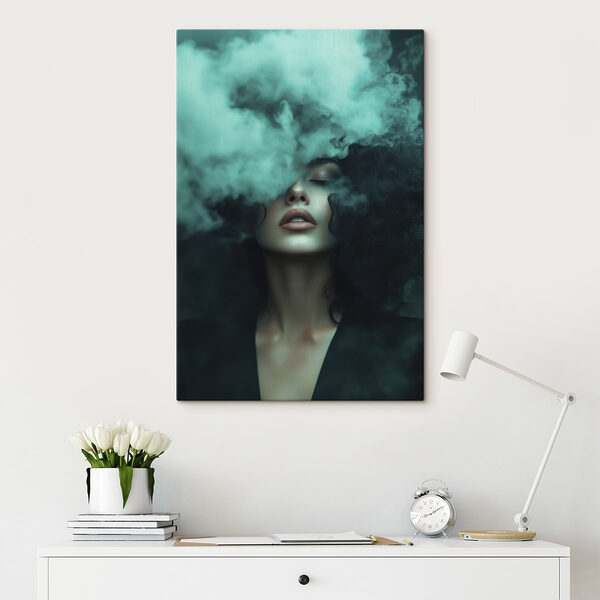 Cuadros Cuadros Mujer a la que le sale humo por la cara (SKU: s49219)
