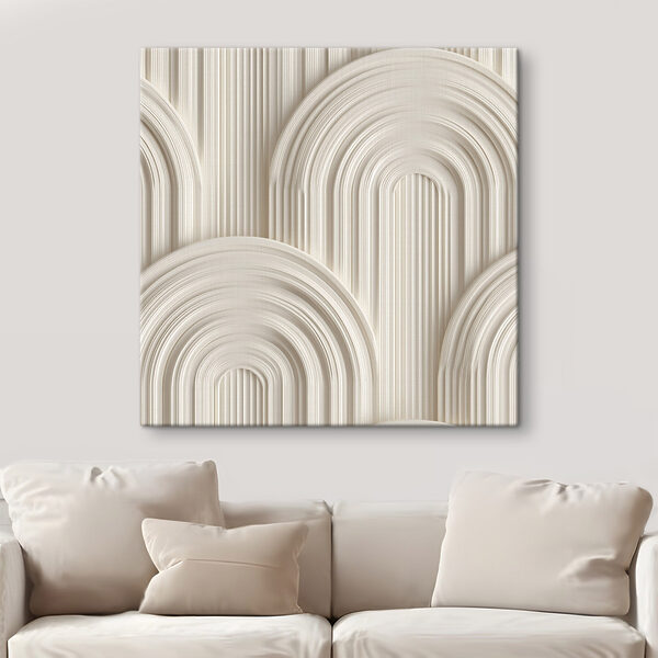 Cuadros Cuadros Pared blanca con formas curvas (SKU: s49244)