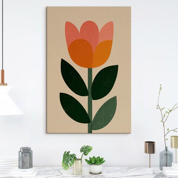 Cuadros Cuadros Flor con hojas en un tallo (SKU: s49299)