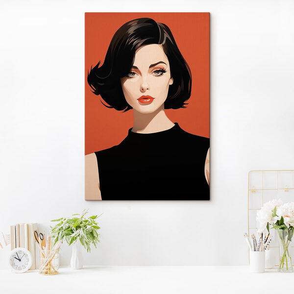 Cuadros Cuadros Mujer con el pelo corto y negro (SKU: s49302)