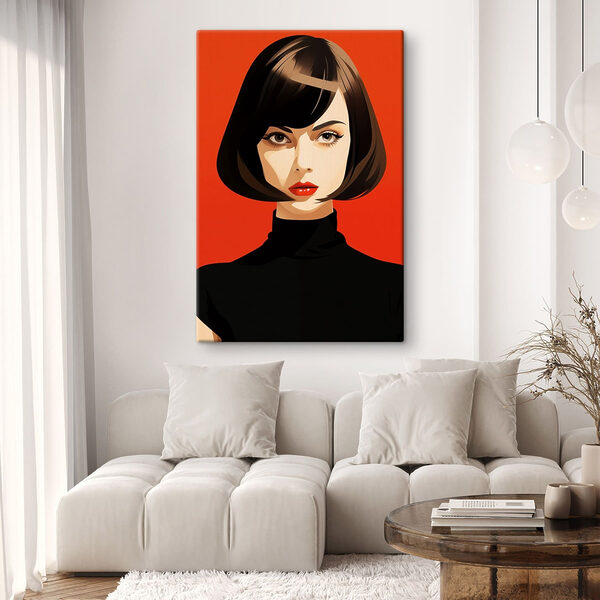 Cuadros Cuadros Mujer con el pelo corto y negro (SKU: s49303)