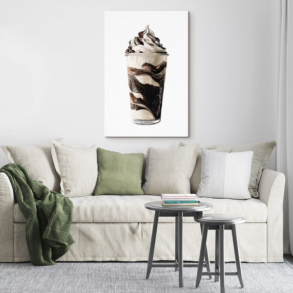 Cuadros Cuadros Helado de chocolate y vainilla en una taza (SKU: s49310)