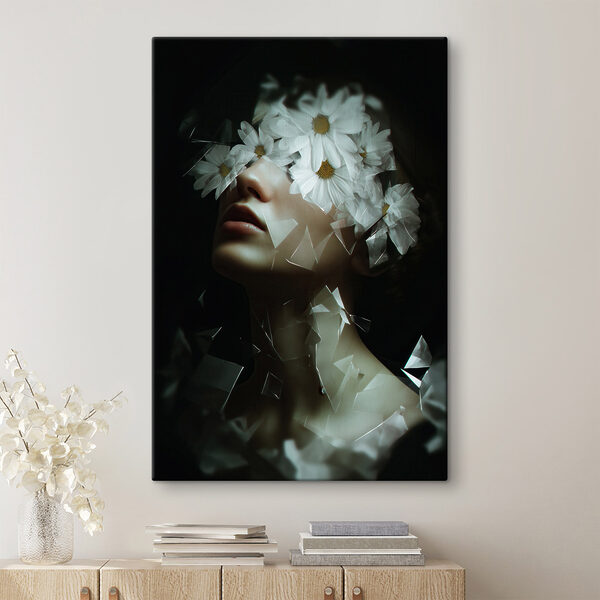 Cuadros Cuadros Mujer con flores en la cara (SKU: s49454)