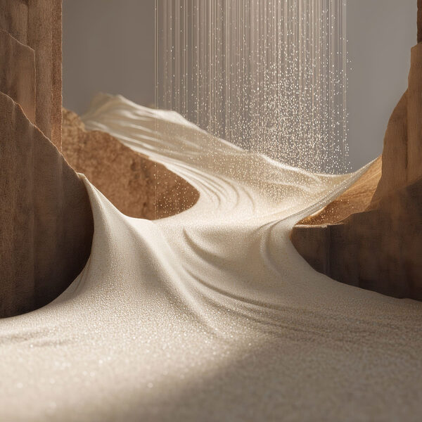 Sand flowing over rocks