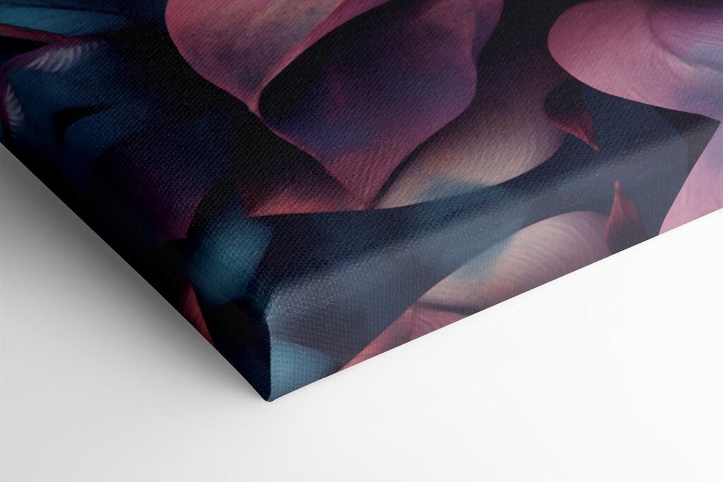 Vibrant blooms amidst abstract shapes