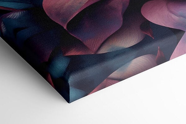 Vibrant blooms amidst abstract shapes