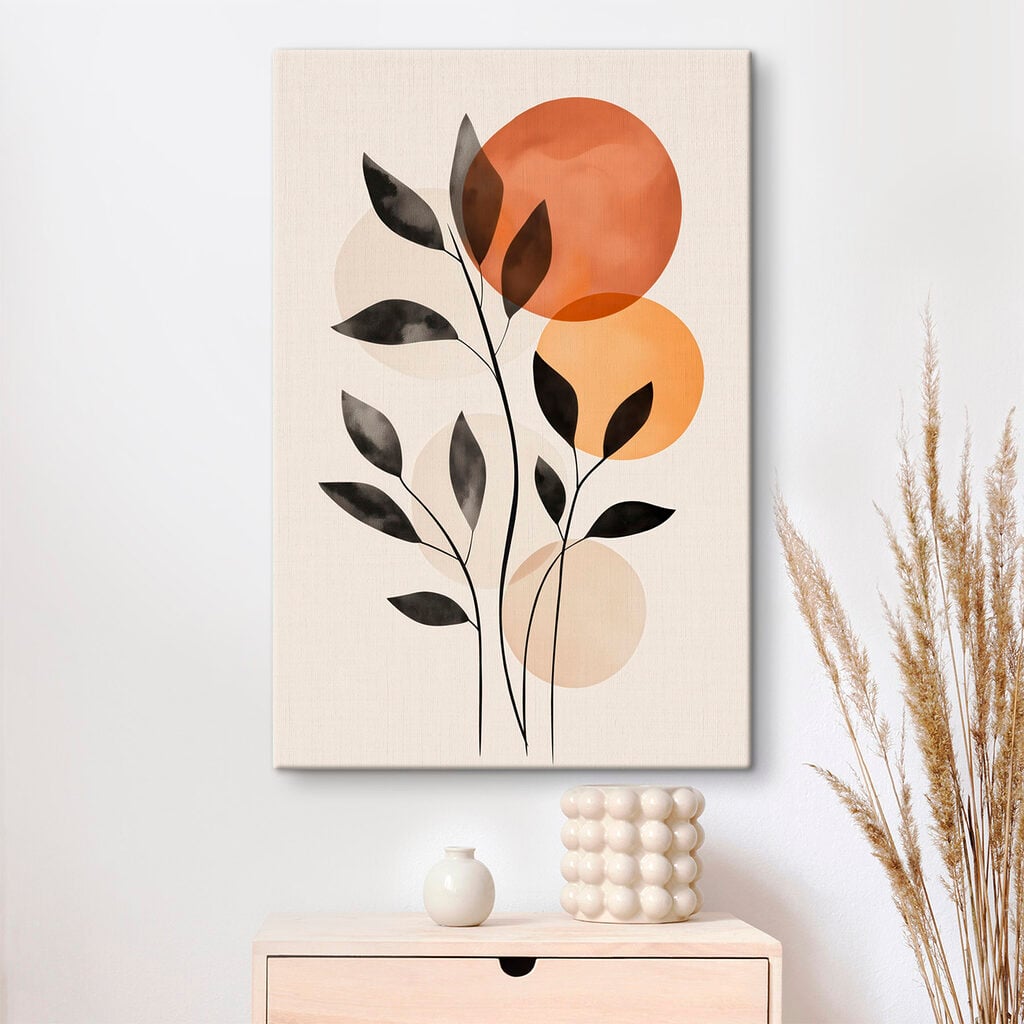Plant with leaves and circles