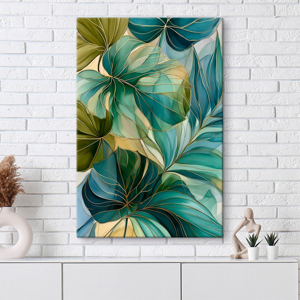 Lush leaves in calming colors