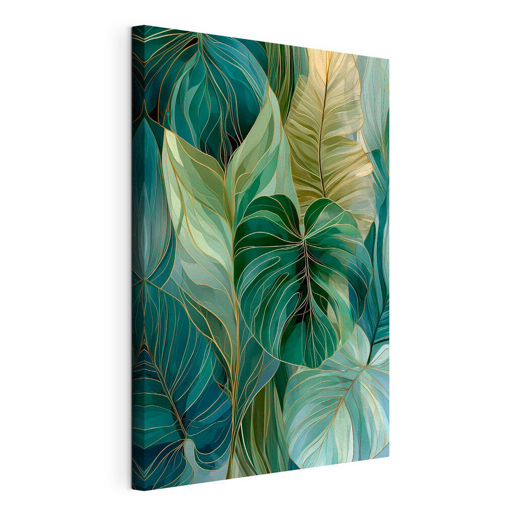 Vibrant green leaf patterns intertwined
