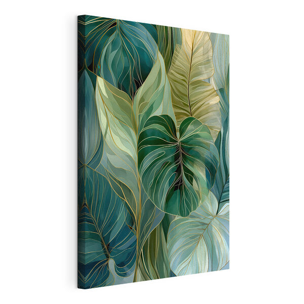 Vibrant green leaf patterns intertwined